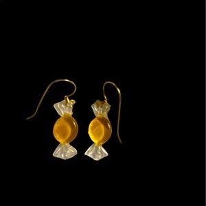 Cute & Fun Yellow Candy Dangling Earrings